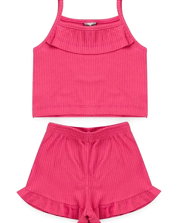 Conjunto Feminino Infantil Babado Ribana