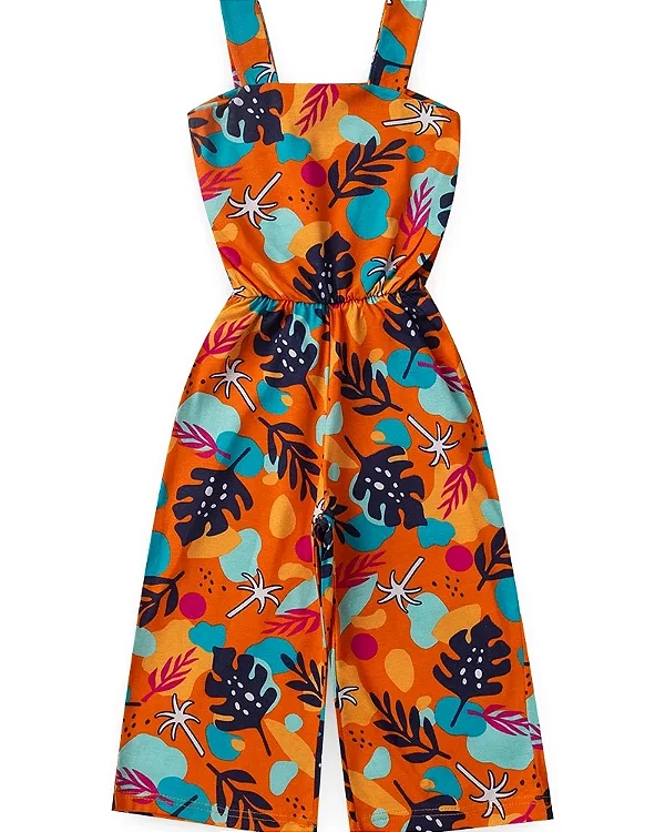 Macacão Feminino Infantil Tropical