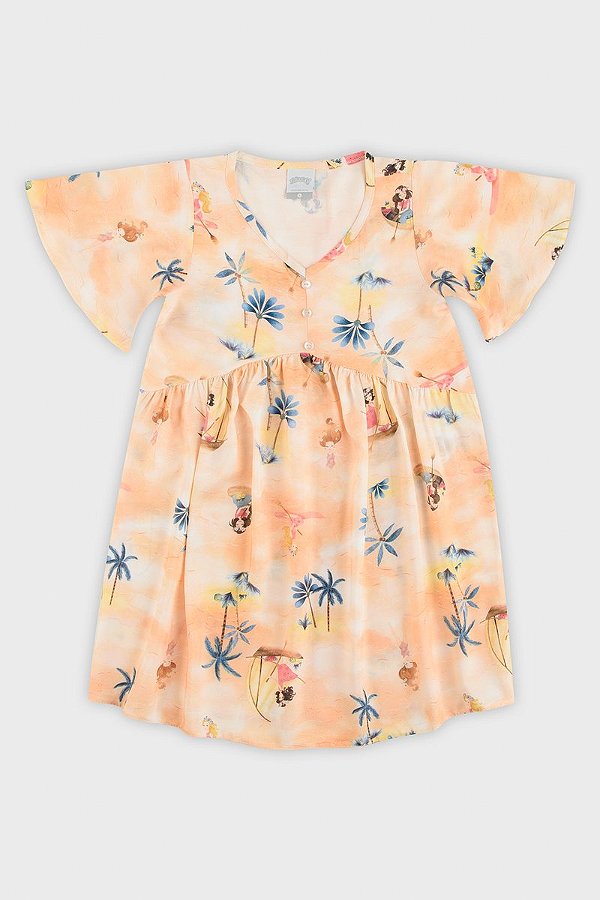 Vestido Infantil Navegando Salmão