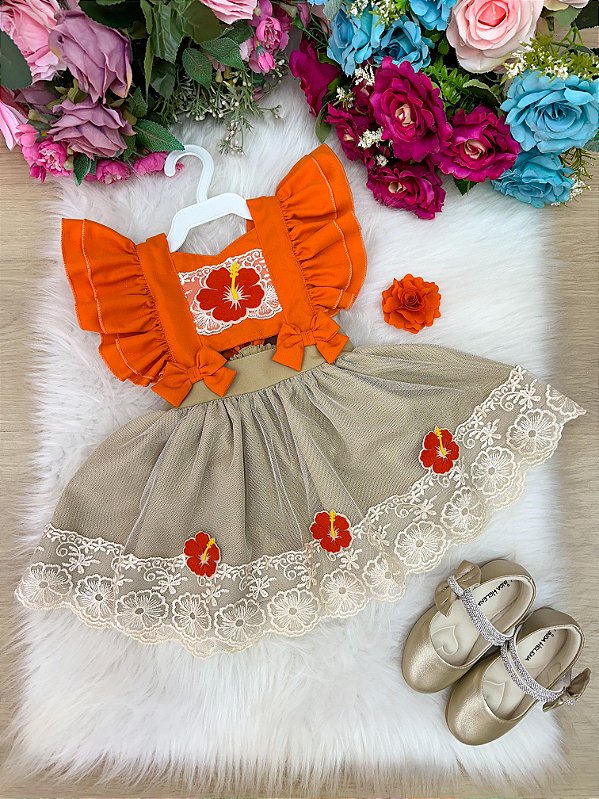 Macacão/Vestido Princesa Belli Moana Princesa Praiana (ROMPVESTPRNBMAN)