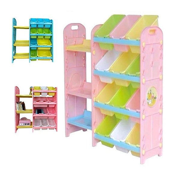 ESTANTE ORGANIZADOR BRINQUEDOS BAU GUARDA LIVROS CESTO NICHO QUARTO VARANDA 10 G