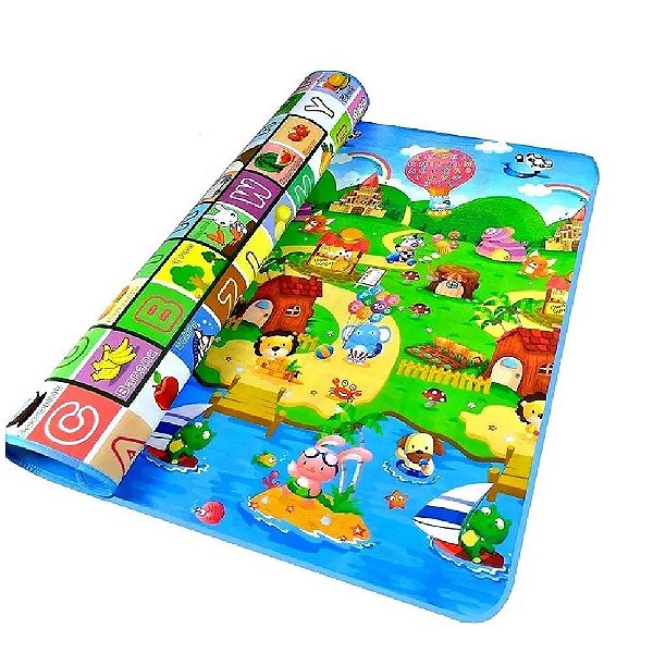 TAPETE GRANDE TÉRMICO TATAME INFANTIL EDUCATIVO PARA BEBÊ DUPLO ATIVIDADE 180X