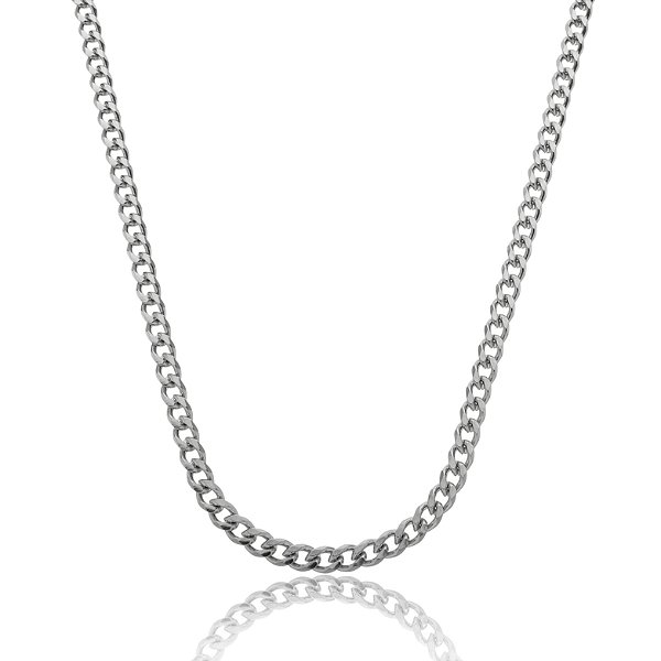 Choker Elos Grumet Banho Ródio Branco