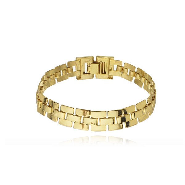 Pulseira Elo Quadrado Banho Ouro 18k