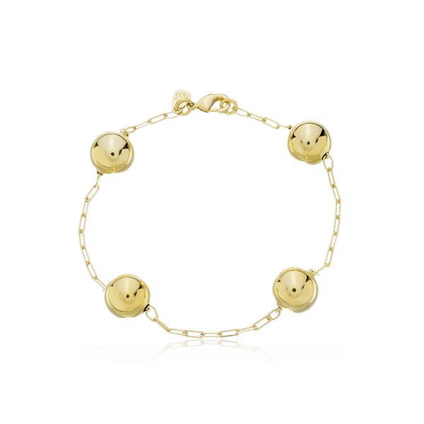 Pulseira Esferas Banho Ouro 18K