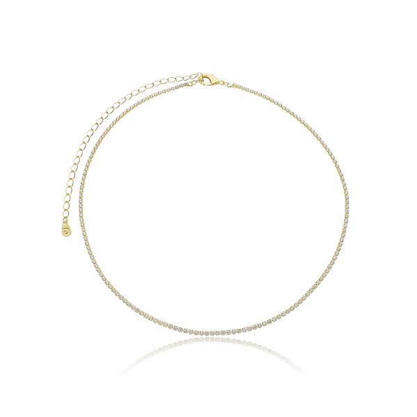 Choker Riviera Fina Banho Ouro 18k