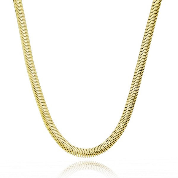 Choker Malha Snake Banho Ouro 18k