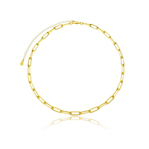 Choker Lisos Elos Banho Ouro 18k