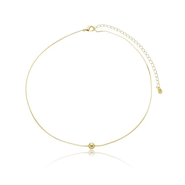 Choker Esfera Micro Elos Banho Ouro 18k