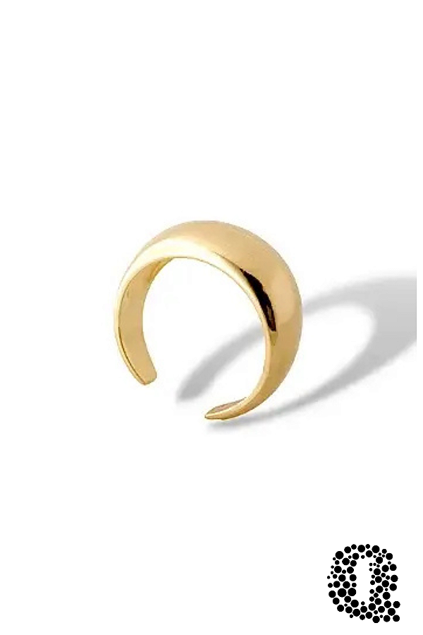 Anel Abaulado Regulável Banho Ouro 18k