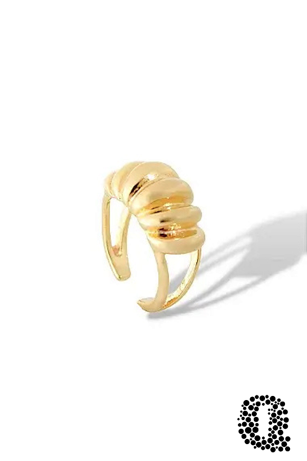 Anel Croissant Regulável Banho Ouro 18k