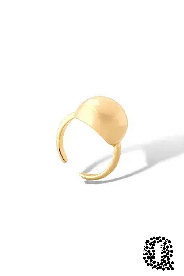 Anel Bola Regulável Banho Ouro 18k