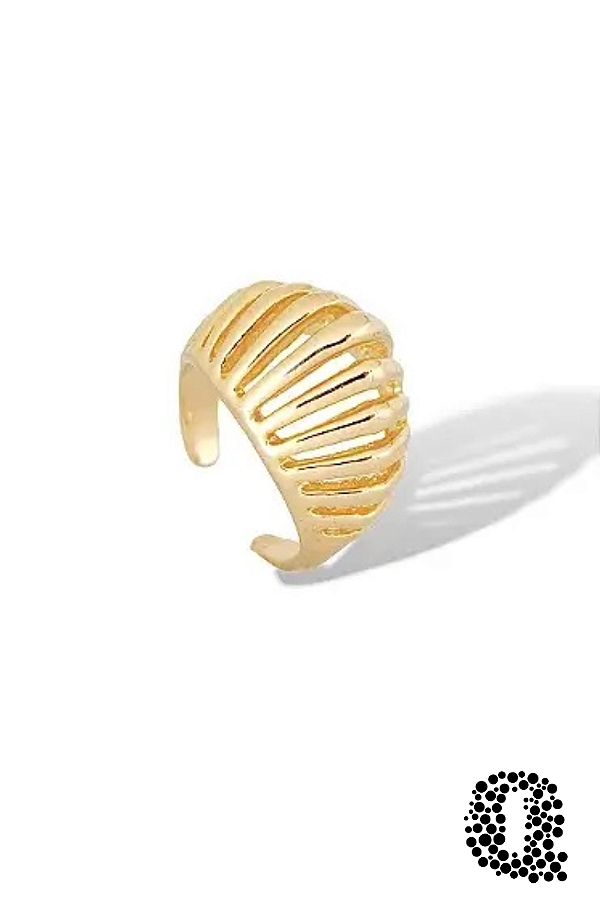 Anel Fileiras Regulável Banho Ouro 18k