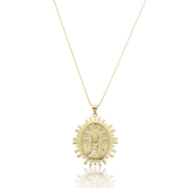 Colar Nossa Senhora Banho Ouro 18k
