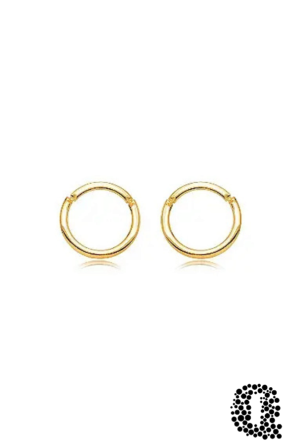 Brinco Redondo Grande Banho Ouro 18k