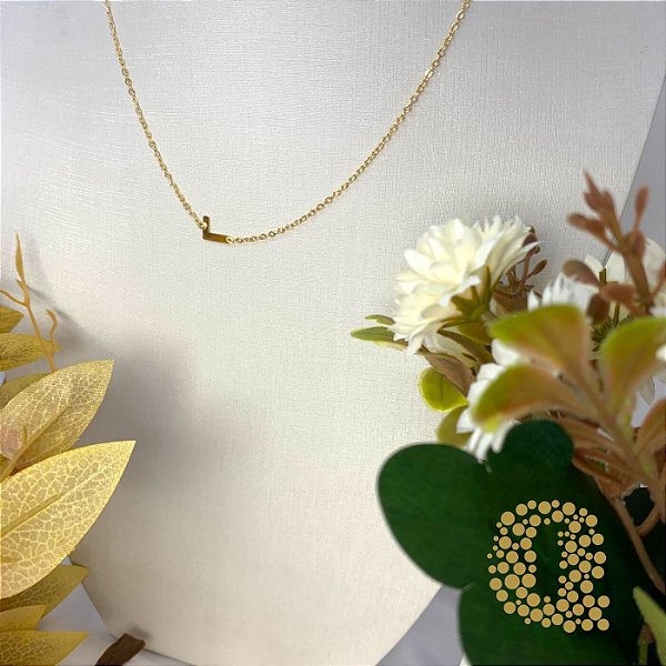 Colar Letra L Liso Dourado