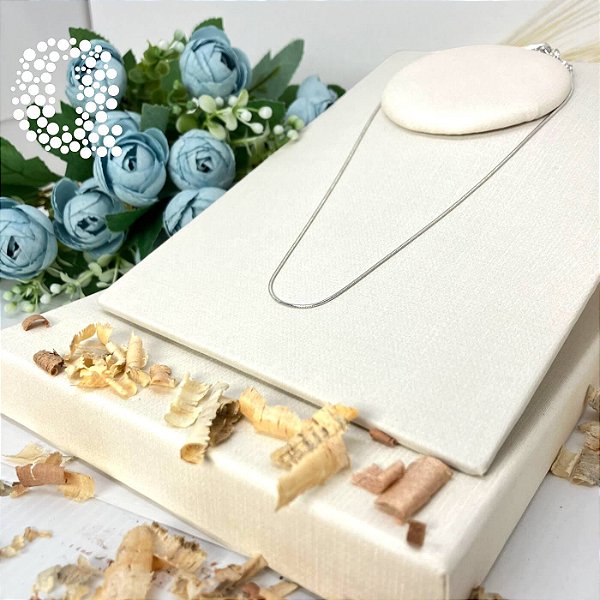 Choker Rabo de Rato Fina Banho Ródio Branco