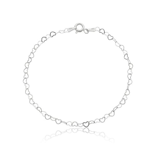 Pulseira Corações Entrelaçados Prata 925
