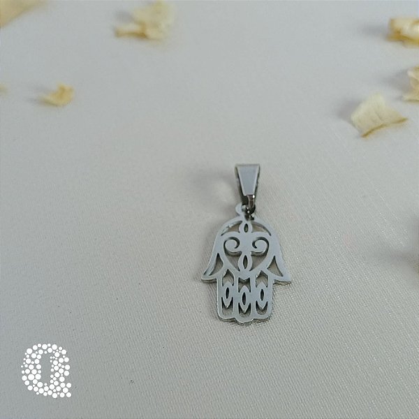 Pingente Mão de Fatima Lisa em Aço Inox