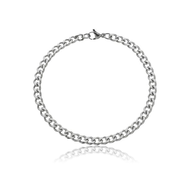 Pulseira Elos Grume Fina em Aço Inox