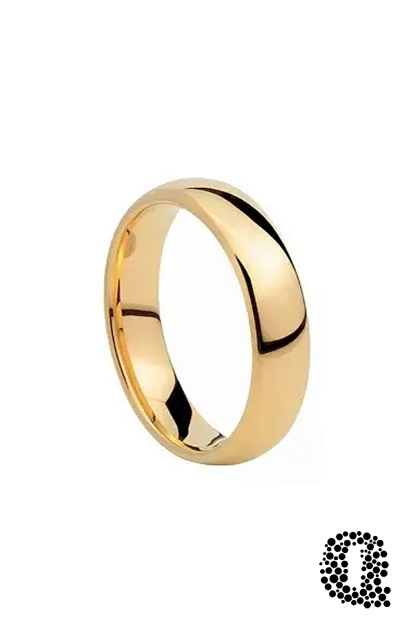 Aliança de Tungstênio Tradicional Banho Ouro 18k