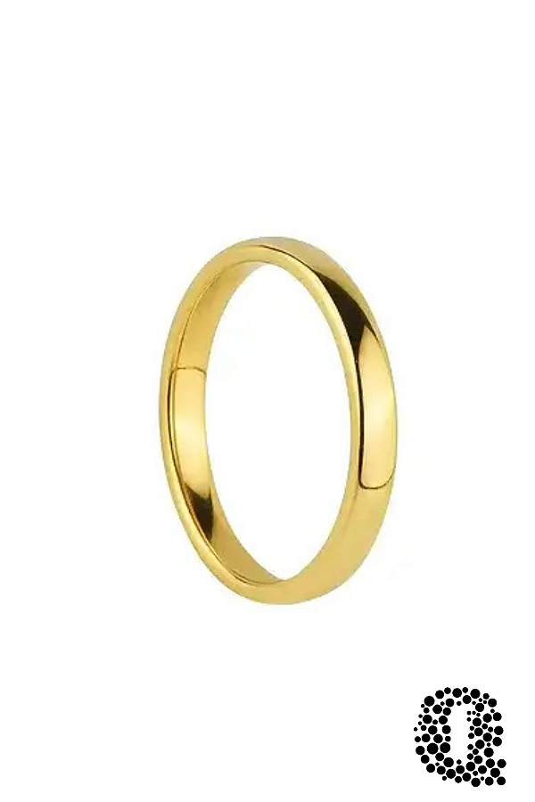 Aliança de Tungstênio Fina Banho Ouro 18k