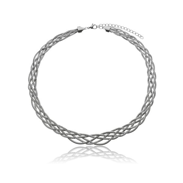 Choker 4 fios Trançada 10mm com 43cm em Aço Inox