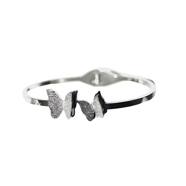 Bracelete Borboleta em Aço Inox