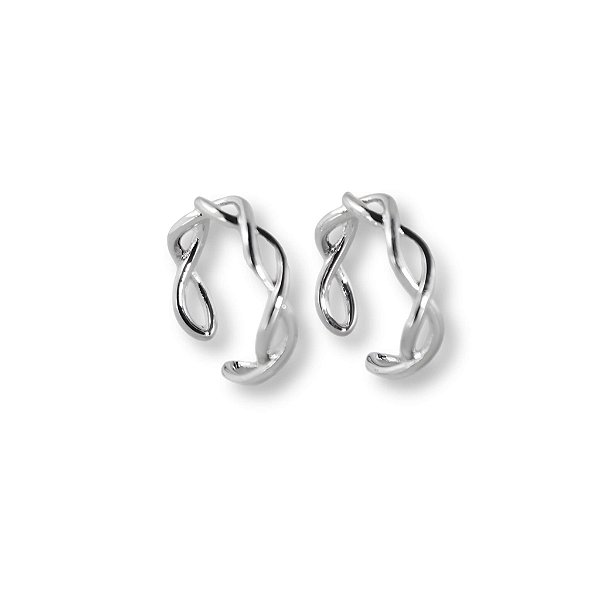 Piercing Duplo Liso Banho Ródio Branco