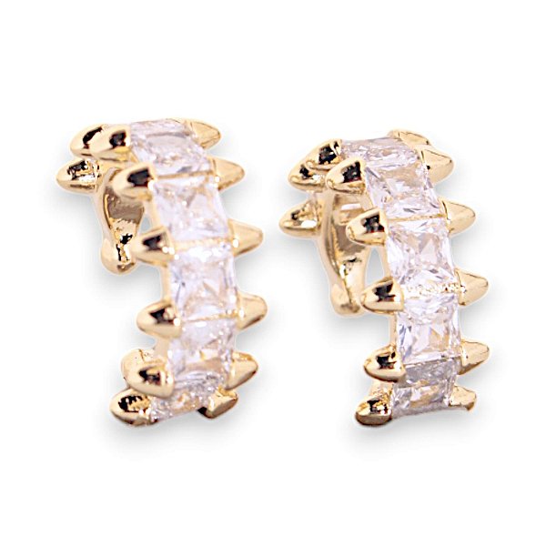 Piercing Duplo com Cristais Banho Ouro 18k