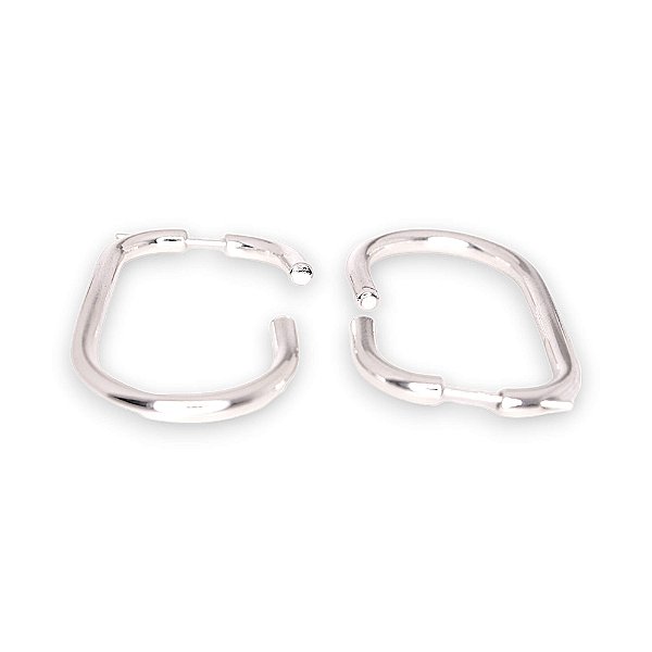 Brinco Liso Ear Jacket Banho Ródio Branco
