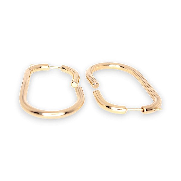 Brinco Liso Ear Jacket Banho Ouro 18k