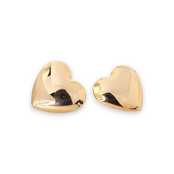 Brinco Coração Banho Ouro 18k