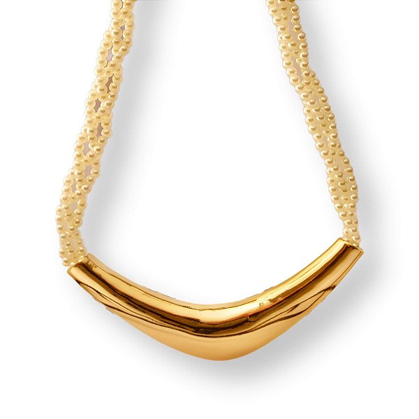 Choker Pérolas Banho Ouro 18k