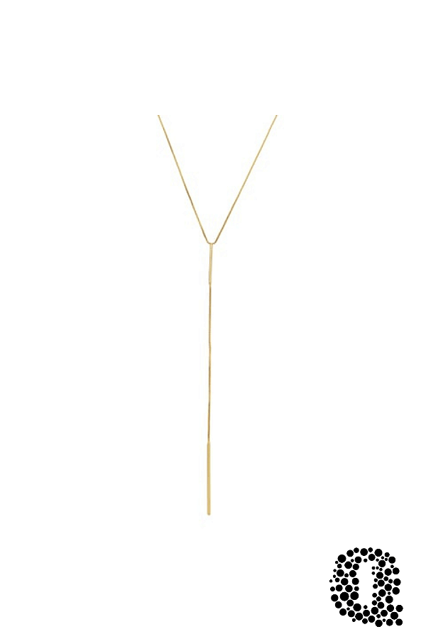 Colar Liso Gravata Banho Ouro 18k
