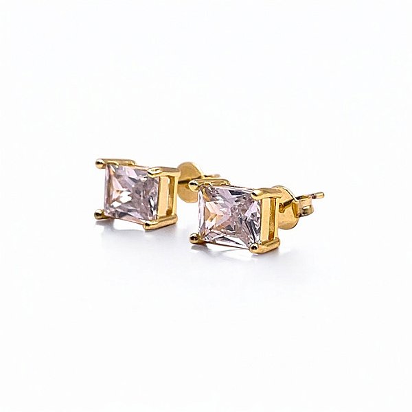 Brinco Cristal Folheado Ouro 18k