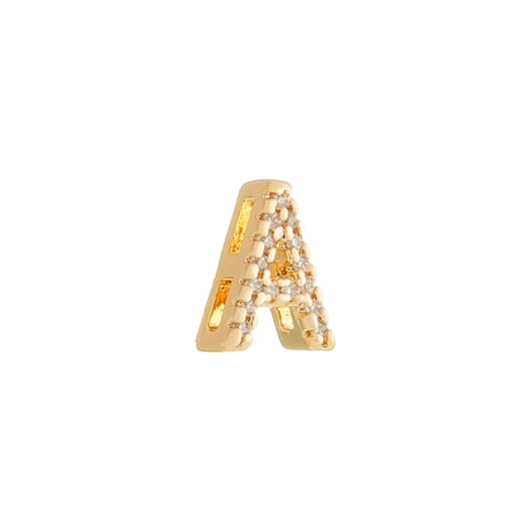 Pingente Letras Cravejadas com Zircônias Banho Ouro 18k