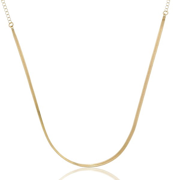 Choker Fio Laminado Fina Banho Ouro 18k
