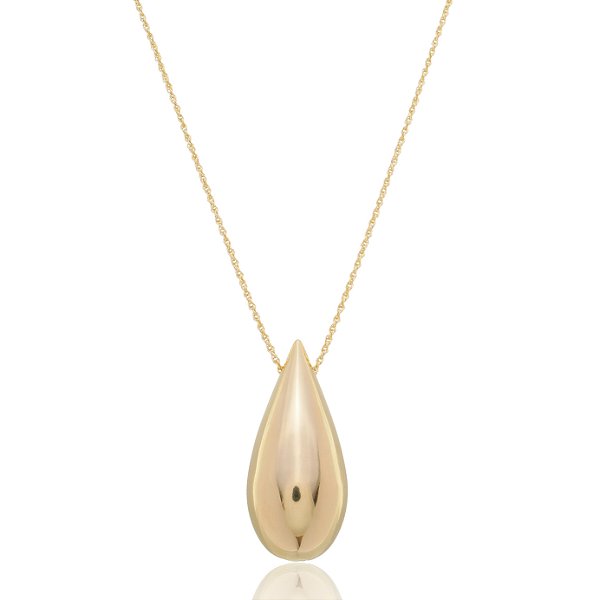 Colar Gota Grande Banho Ouro 18k