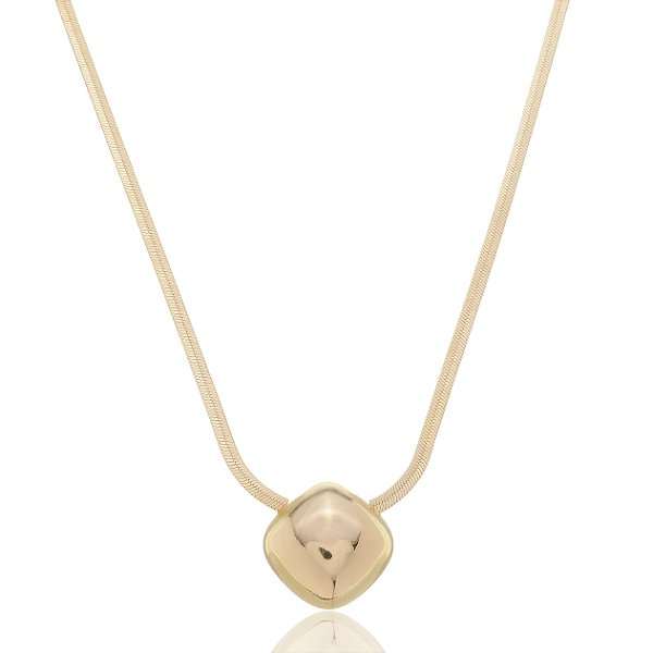 Colar Laminado Losango Banho Ouro 18k