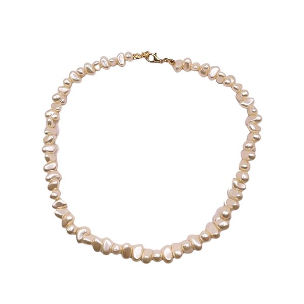 Choker Pérolas Irregulares Fecho Folheado Ouro 18k