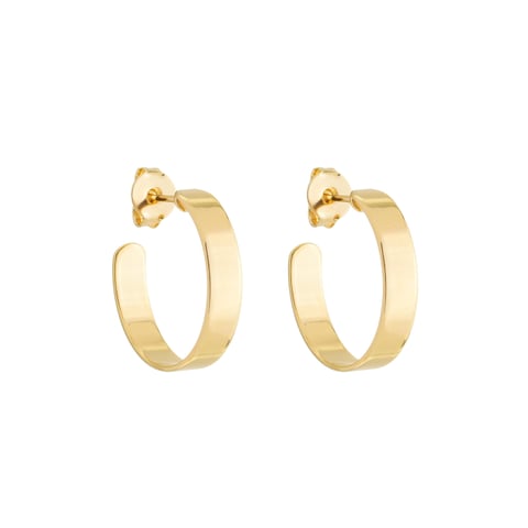 Brinco Argola Lisa Banho Ouro 18k