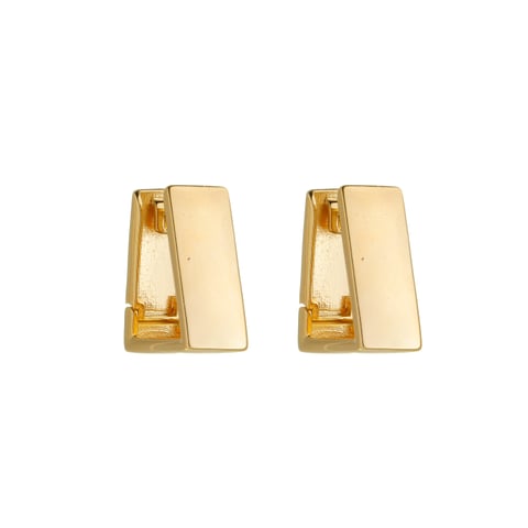 Brinco Argola Triangular Banho Ouro 18k