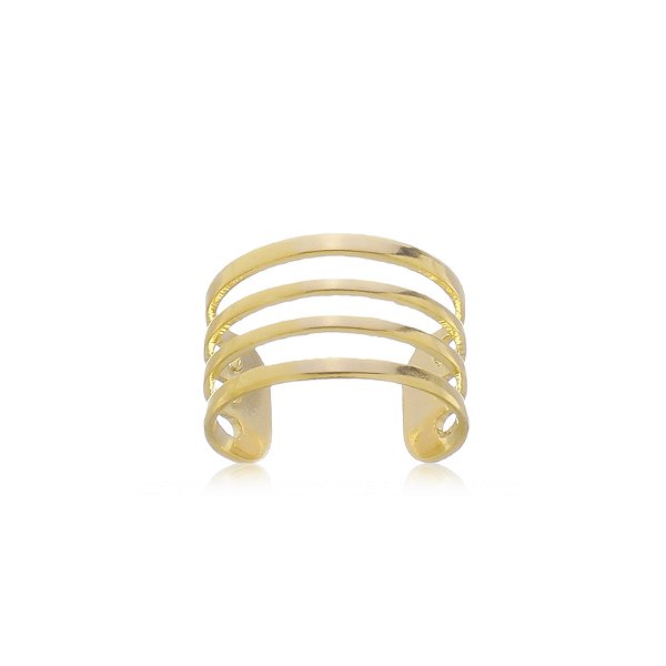 Piercing Fake Fileiras Banho Ouro 18k