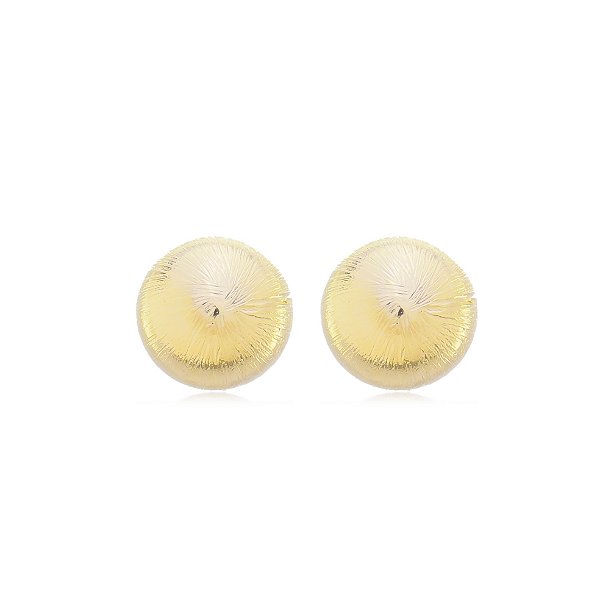 Brinco Esfera Penteada Banho Ouro 18k