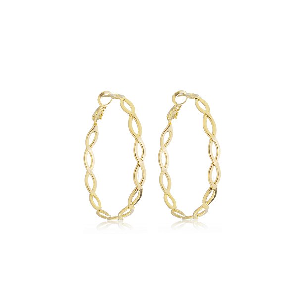 Brinco Argola Elos Infinitos Banho Ouro 18k