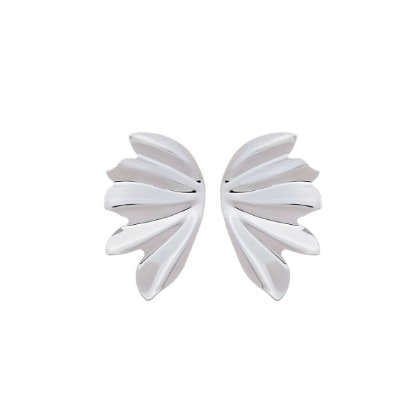 Brinco Asas Banho Ródio Branco