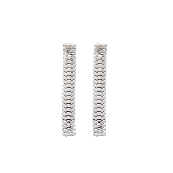 Brinco Snake Banho Ródio Branco