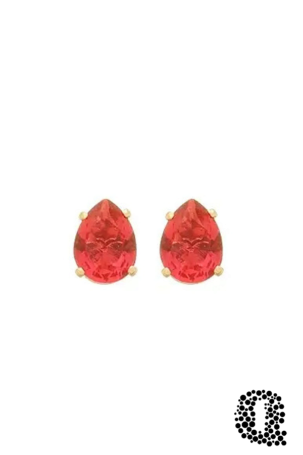 Brinco Gota Rubelita Banho Ouro 18k