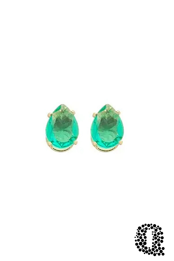 Brinco Gota Turmalina Banho Ouro 18k